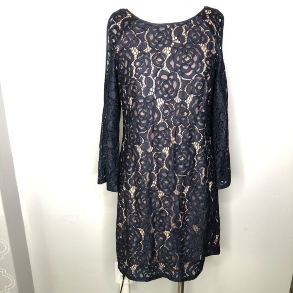 Adrianna Papell Floral Cutout Cold Shoulder Dress